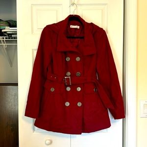New York & Company burgundy peacoat